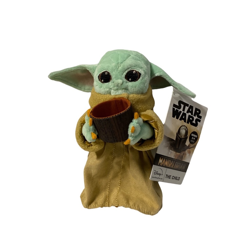 The Mandalorian Plush The Child With Cup Baby Yoda Grogu Bean Bag Toy Star Wars